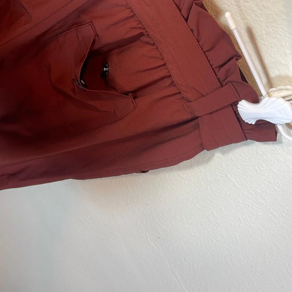 Athleta Skyline Pants Rust Red Paper bag Tie Belt size size 2 - Picture 6 of 9